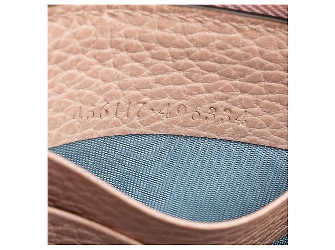 Portafoglio Gucci Leather GG Marmont con zip a giro Rosa - vista 4