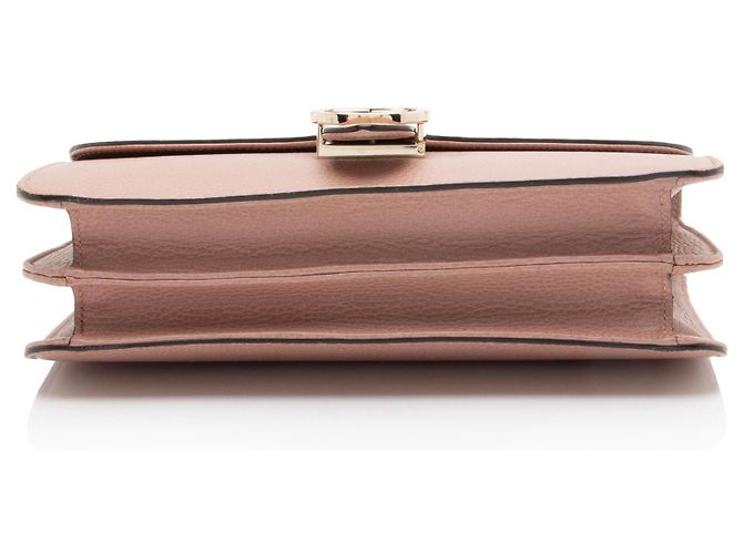 Borsa a tracolla Gucci in pelle di vitello granulata Interlocking G Medium Rosa - vista 4