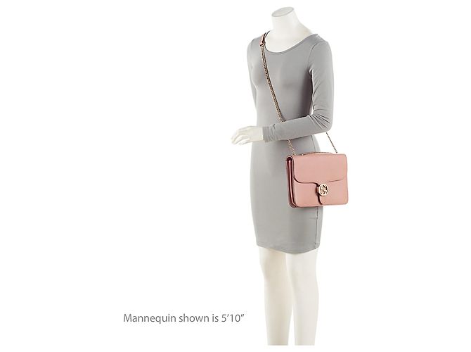 Borsa a tracolla Gucci in pelle di vitello granulata Interlocking G Medium Rosa - vista 5
