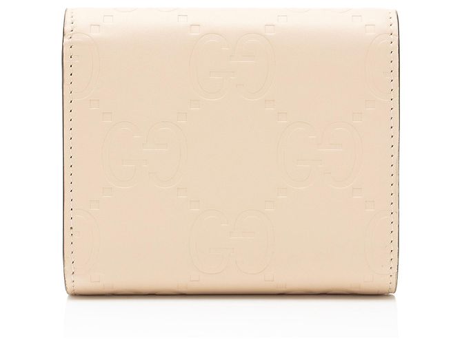Cartera tríptico de cuero Jumbo GG Gucci Castaño Beige - vista 3