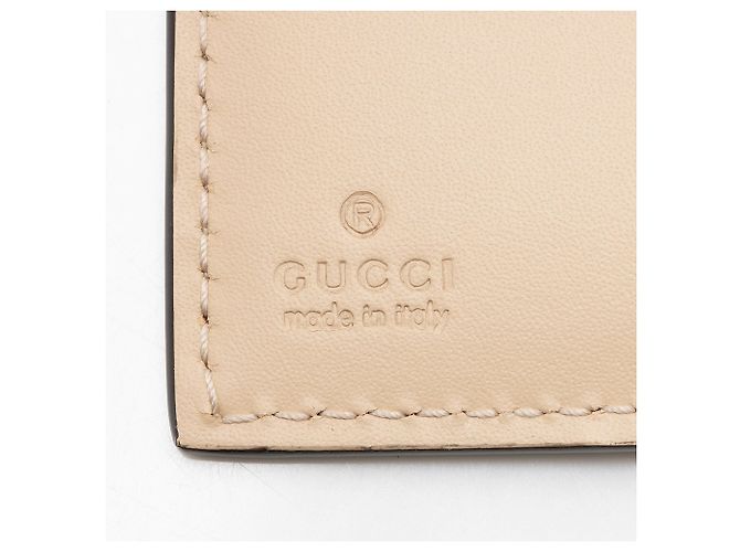 Cartera tríptico de cuero Jumbo GG Gucci Castaño Beige - vista 6
