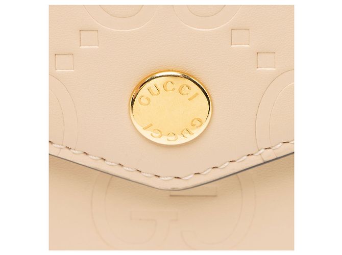 Cartera tríptico de cuero Jumbo GG Gucci Castaño Beige - vista 7