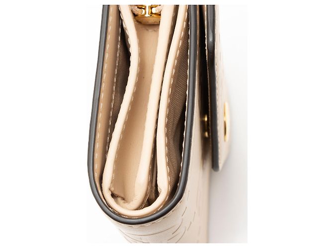 Cartera tríptico de cuero Jumbo GG Gucci Castaño Beige - vista 8