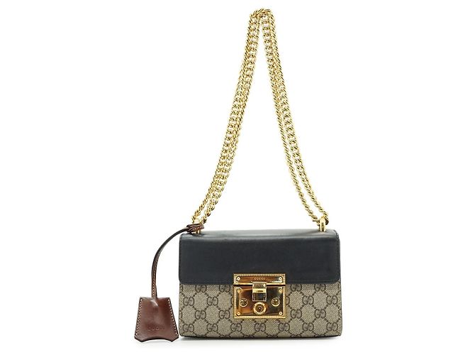 Borsa a tracolla in tessuto Gucci Padlock Marrone Beige - vista 2