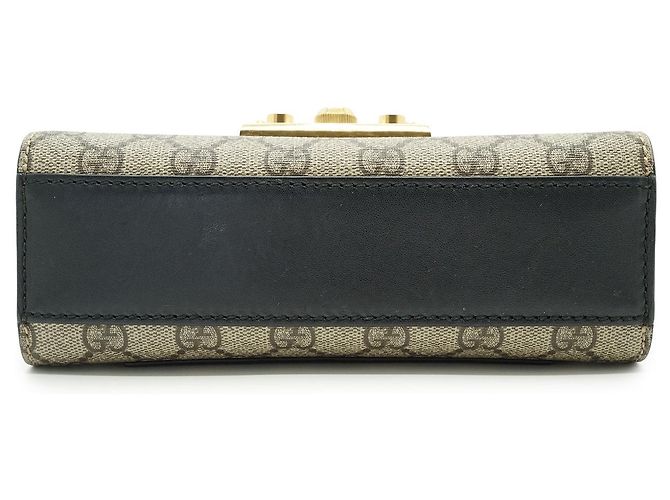 Borsa a tracolla in tessuto Gucci Padlock Marrone Beige - vista 4