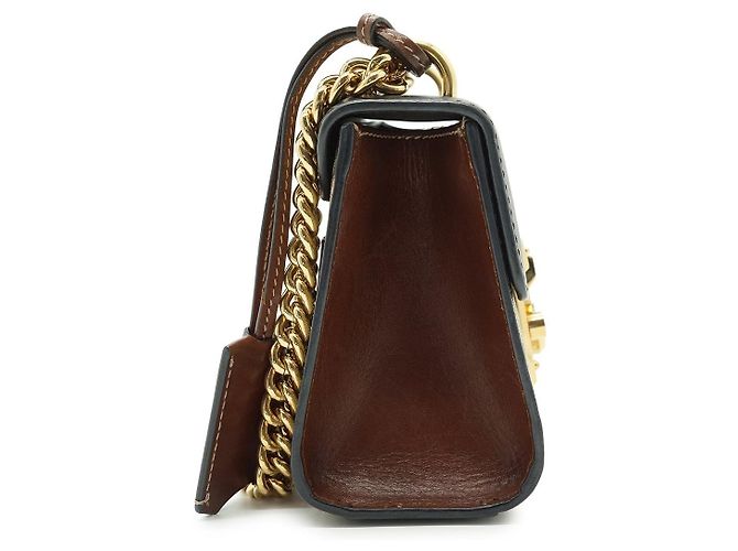 Borsa a tracolla in tessuto Gucci Padlock Marrone Beige - vista 7