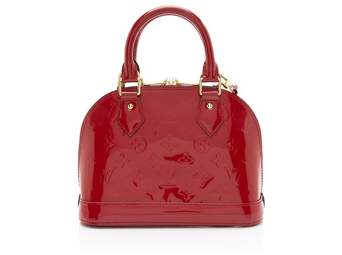 Borsa Louis Vuitton Monogram Vernis Alma BB Rosso - vista 3