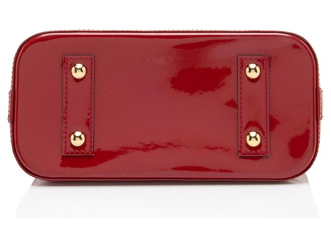 Borsa Louis Vuitton Monogram Vernis Alma BB Rosso - vista 4