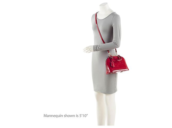Borsa Louis Vuitton Monogram Vernis Alma BB Rosso - vista 5