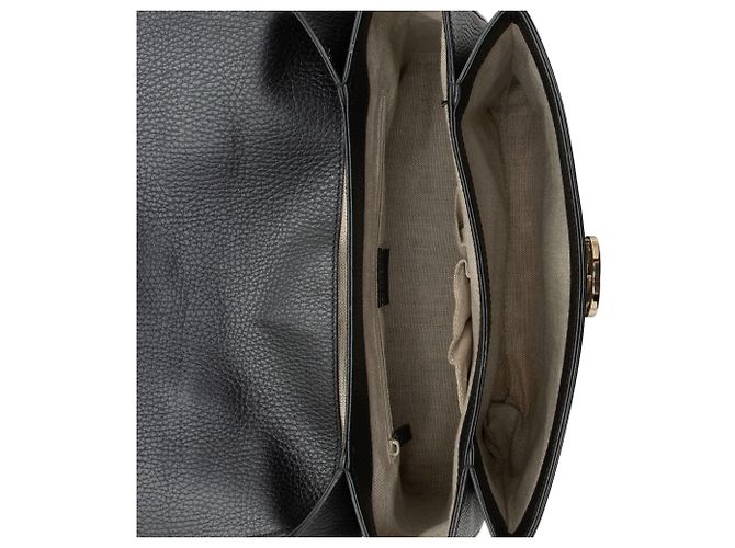 Borsa a mano e a spalla media in pelle di vitello con Interlocking G Gucci Nero - vista 6
