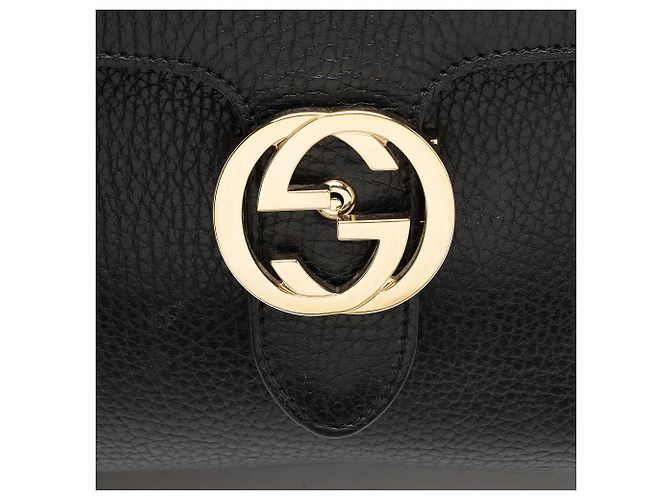 Borsa a mano e a spalla media in pelle di vitello con Interlocking G Gucci Nero - vista 7