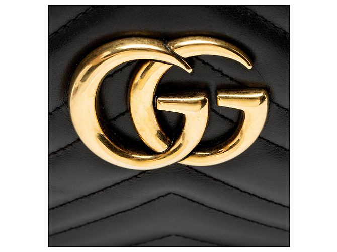 Borsa Gucci Matelasse Leather GG Marmont Small Camera Bag Nero - vista 9