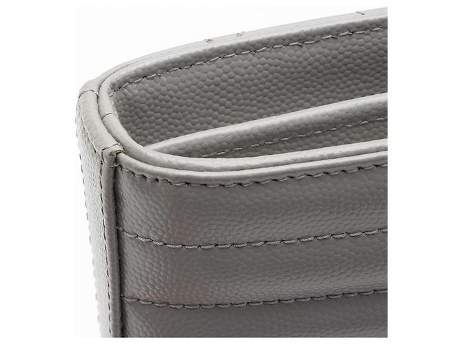Cartera con cadena Monogram Matelassé Grain de Poudre Mixta Saint Laurent Gris - vista 10