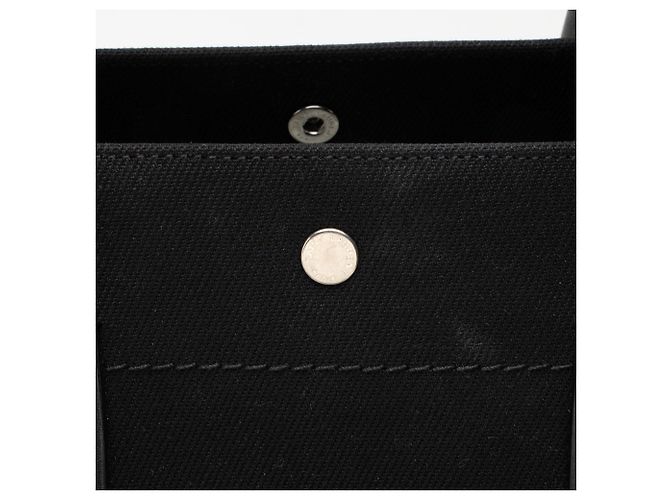 Tote Large Rive Gauche em canvas e couro de vitelo Saint Laurent Preto - vista 9