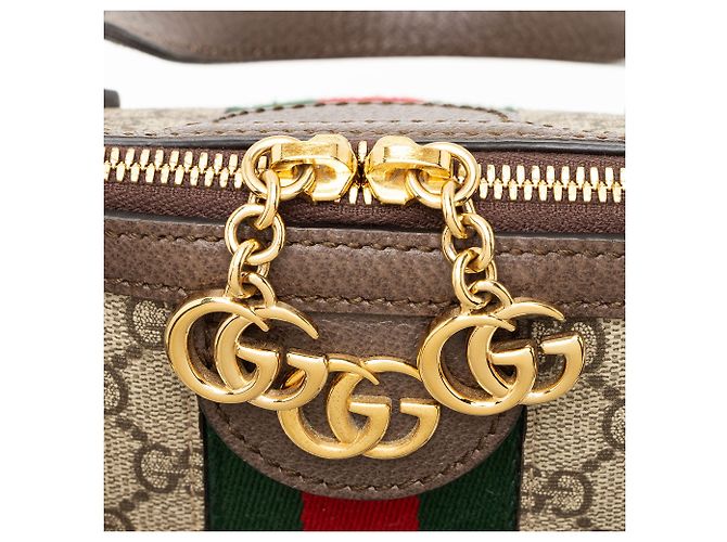 Borsa Gucci GG Supreme Ophidia Dome Medium Marrone Beige - vista 9