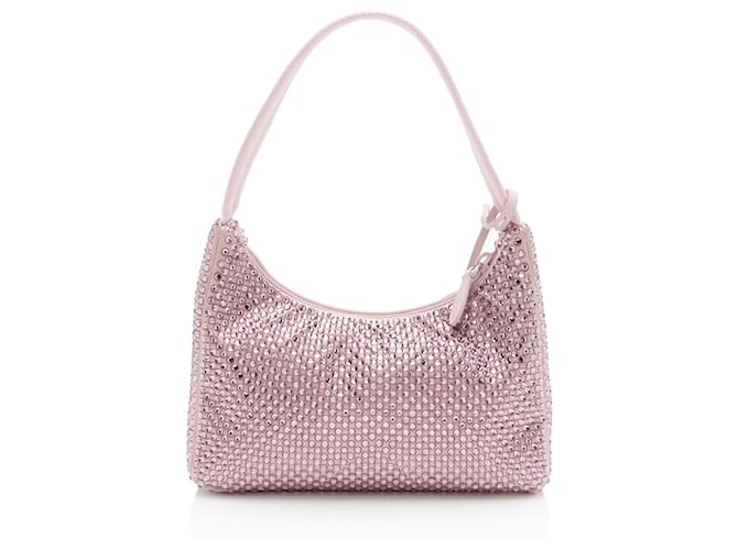 Mini borsa Prada Satin Crystal Re-Edition 2000 Rosa - vista 3