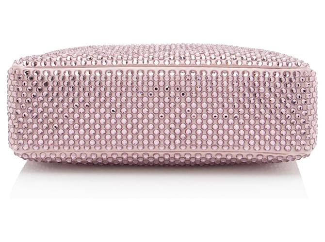 Mini borsa Prada Satin Crystal Re-Edition 2000 Rosa - vista 4