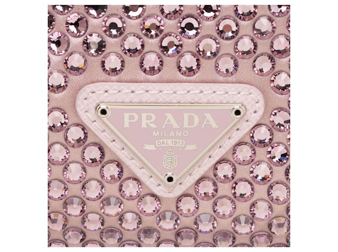 Mini borsa Prada Satin Crystal Re-Edition 2000 Rosa - vista 8
