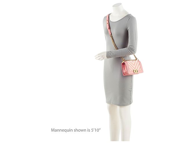 Borsa Boy Small di Chanel in chevron intrecciato Marrone Beige - vista 5