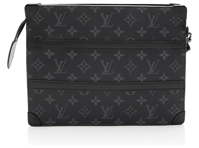 Louis Vuitton Monogram Eclipse Soft Trunk Pochette Nero - vista 3
