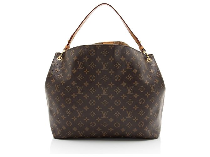 Louis Vuitton Monogram Canvas Graceful MM Hobo Marrone - vista 3
