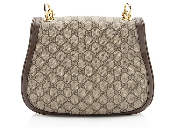 Borsa a Spalla Gucci GG Supreme Blondie Medium Marrone Beige - vista 3