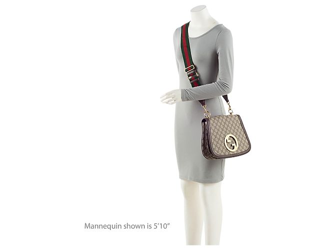 Borsa a Spalla Gucci GG Supreme Blondie Medium Marrone Beige - vista 5