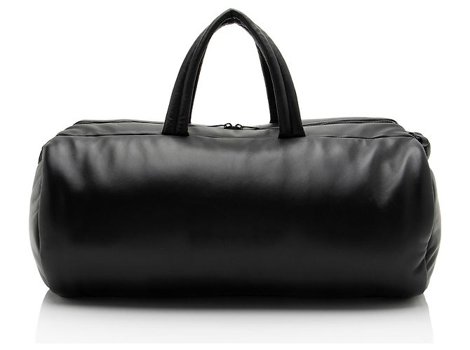 Borsa duffle Saint Laurent in agnello con logo Nero - vista 3