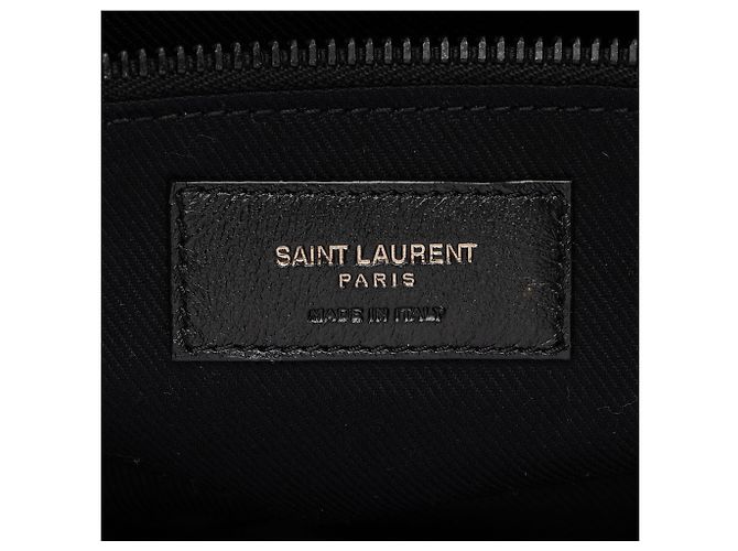 Borsa duffle Saint Laurent in agnello con logo Nero - vista 8