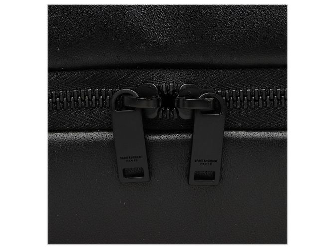 Borsa duffle Saint Laurent in agnello con logo Nero - vista 9
