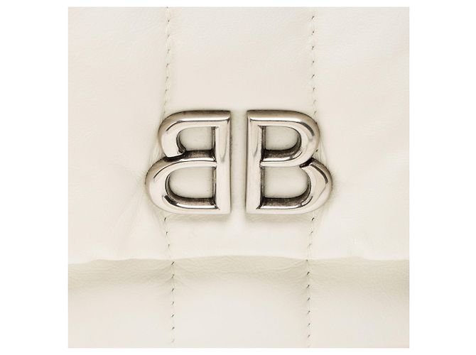 Bolsa de ombro mini Monaco em couro acolchoado Balenciaga Branco - vista 10