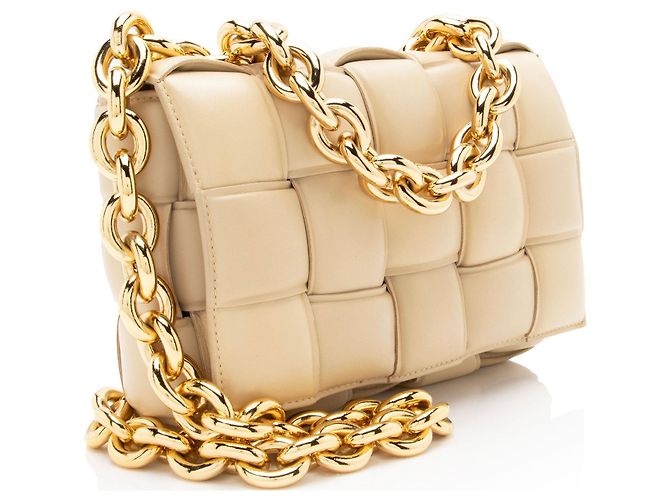 Borsa a tracolla Maxi Cassette in agnello Bottega Veneta Marrone Beige - vista 2