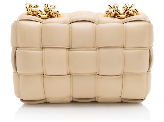 Borsa a tracolla Maxi Cassette in agnello Bottega Veneta Marrone Beige - vista 3
