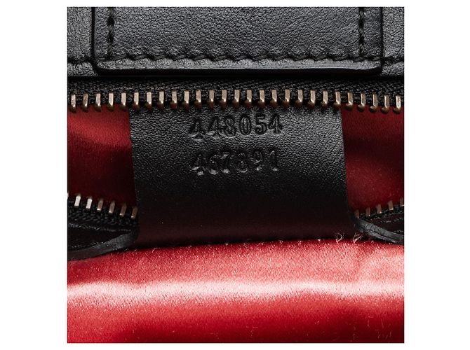 Borsa Gucci Bicolor Matelassé Pelle GG Marmont Top Handle Small Satchel Nero - vista 6