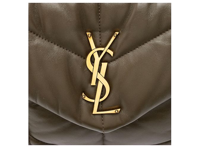 Borsa a tracolla LouLou Small in agnello con monogramma Saint Laurent Verde - vista 10