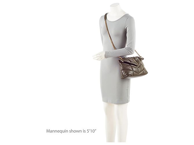 Borsa a tracolla LouLou Small in agnello con monogramma Saint Laurent Verde - vista 5