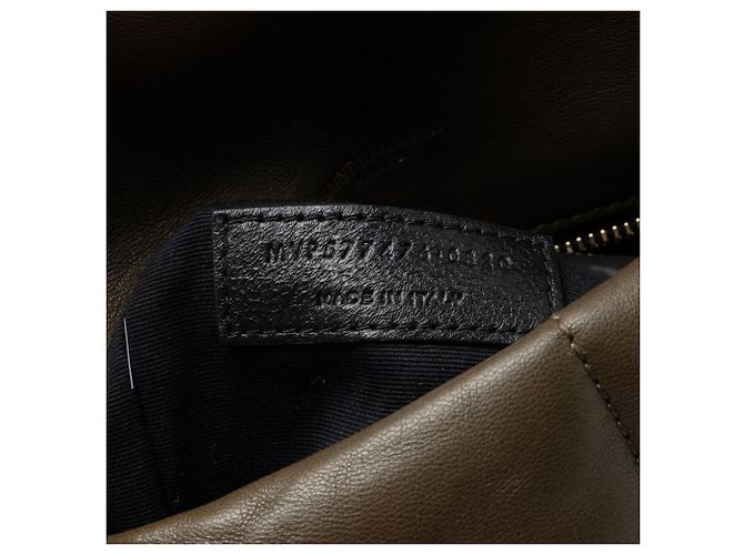 Borsa a tracolla LouLou Small in agnello con monogramma Saint Laurent Verde - vista 6