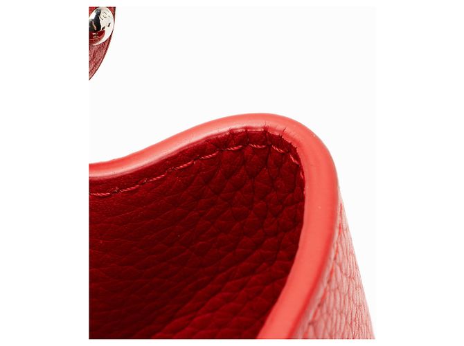 Borsa Louis Vuitton Taurillon Capucines PM Rosso - vista 10
