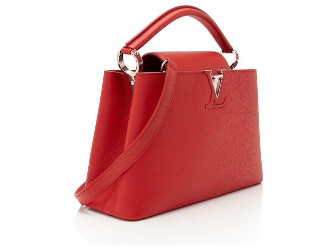 Borsa Louis Vuitton Taurillon Capucines PM Rosso - vista 2