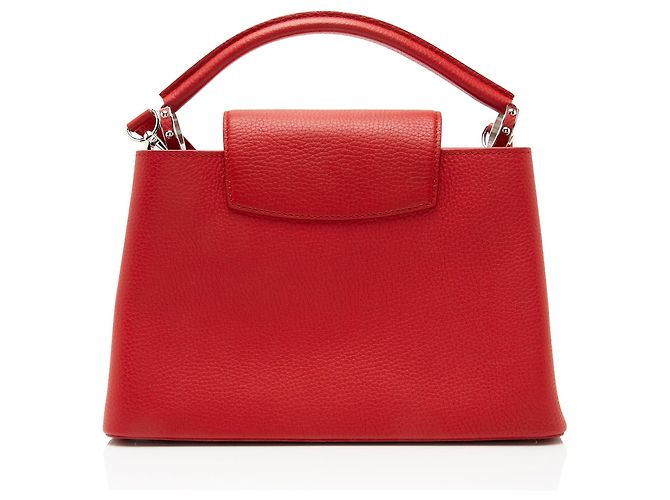 Borsa Louis Vuitton Taurillon Capucines PM Rosso - vista 3