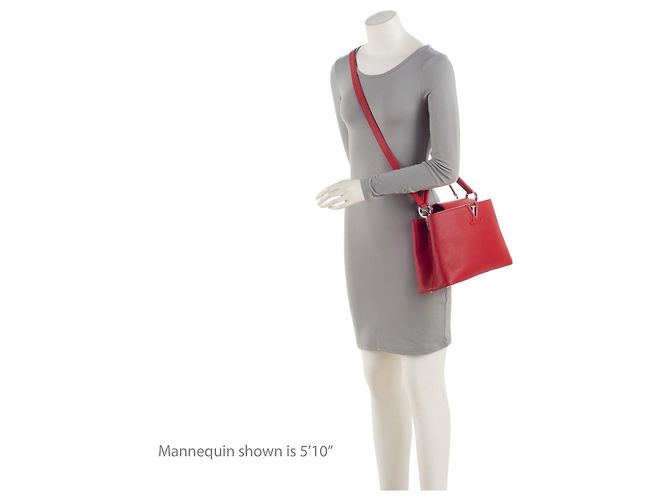 Borsa Louis Vuitton Taurillon Capucines PM Rosso - vista 5
