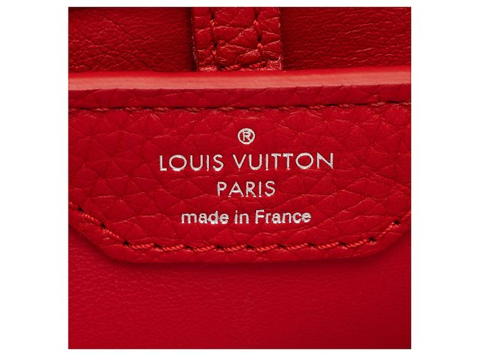 Borsa Louis Vuitton Taurillon Capucines PM Rosso - vista 8