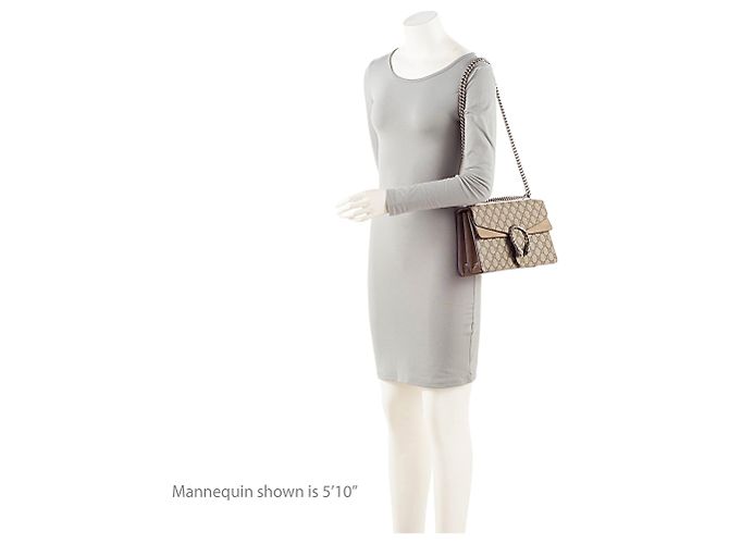 Borsa a tracolla Gucci GG Supreme Dionysus Medium Marrone Beige - vista 5