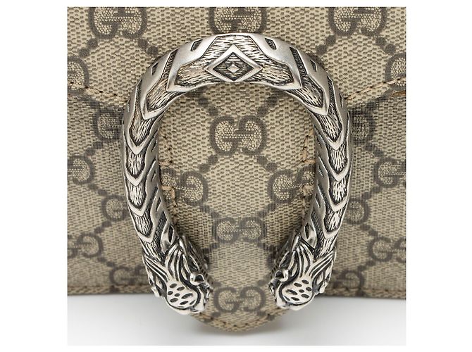 Borsa a tracolla Gucci GG Supreme Dionysus Medium Marrone Beige - vista 9