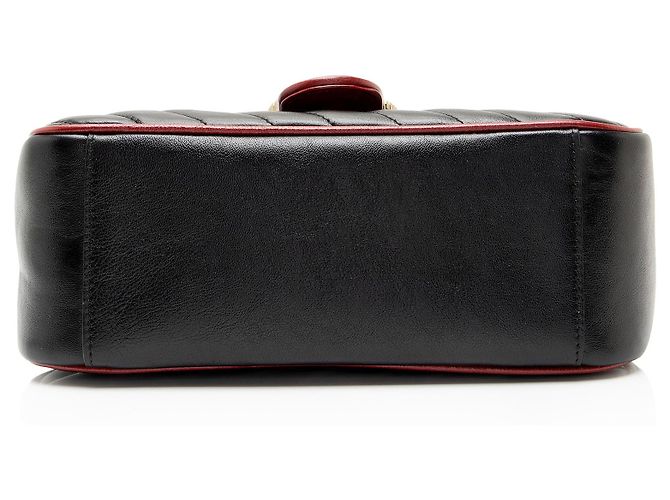 Gucci Matelasse Leather Torchon GG Marmont Small Top Handle Nero - vista 4