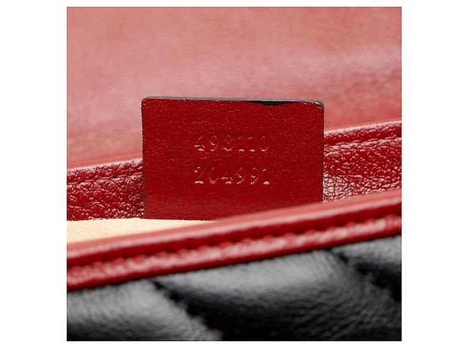 Gucci Matelasse Leather Torchon GG Marmont Small Top Handle Nero - vista 6