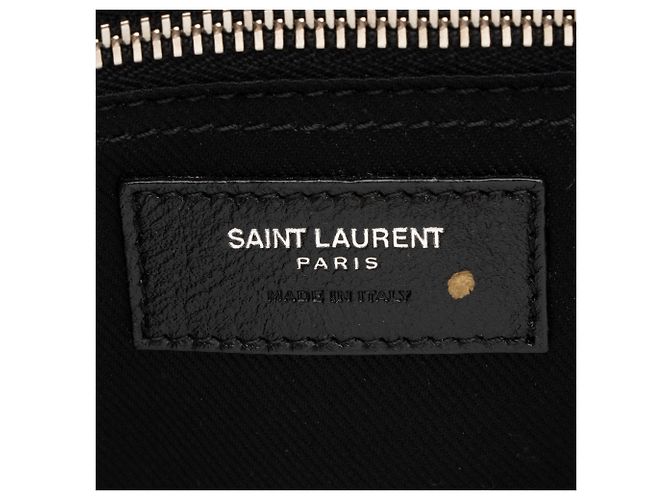 Saint Laurent Rive Gauche Large Tote aus Kalbsleder Braun Beige - vista 8