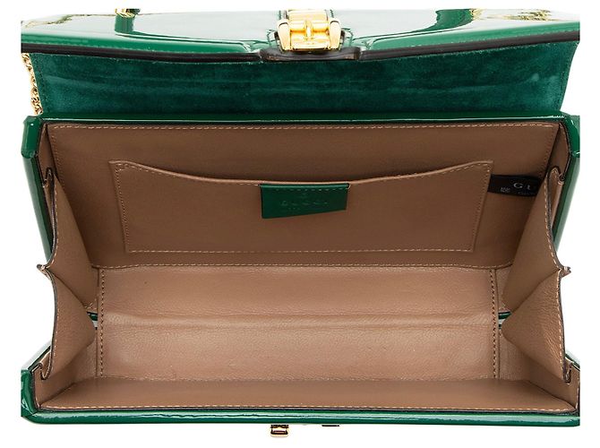 Gucci Sylvie 1969 Mini Top Handle aus Lackleder Grün - Ansicht 6