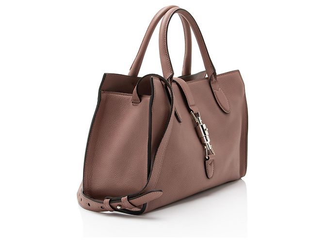Borsa Jackie Small Tote in pelle martellata morbida Gucci Rosa - vista 2