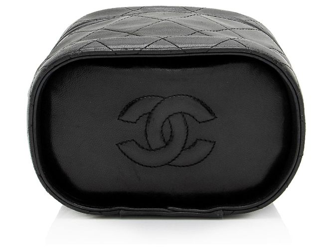Chanel Vintage Lambskin Tassle Vanity Case con Catena Nero - vista 4